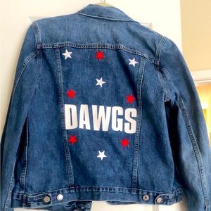 Dawgs/Uga red/white Jean Jacket